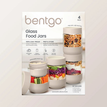 Bentgo Leak-Proof Glass Food Jars, Boots, & Inner Cup (16 fl oz Jars)