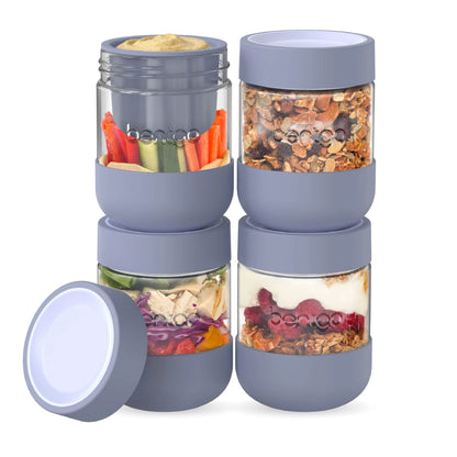 Bentgo Leak-Proof Glass Food Jars, Boots, & Inner Cup (16 fl oz Jars)