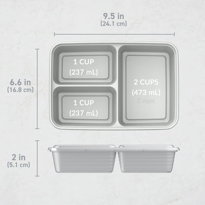 Bentgo Prep 3-Compartment Meal Prep Containers (20-Piece)