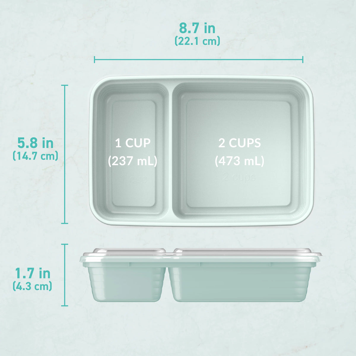 Bentgo Prep 2-Compartment Meal Prep Containers (20-Piece)