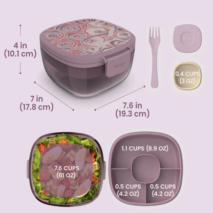 Bentgo Glass Prints All-in-One Salad Container
