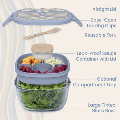 Bentgo Glass Prints All-in-One Salad Container