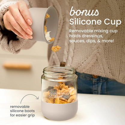 Bentgo Leak-Proof Glass Food Jars, Boots, & Inner Cup (16 fl oz Jars)
