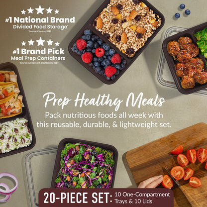 Bentgo Prep 2-Compartment Meal Prep Containers (20-Piece)