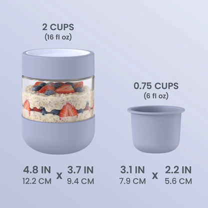 Bentgo Leak-Proof Glass Food Jars, Boots, & Inner Cup (16 fl oz Jars)