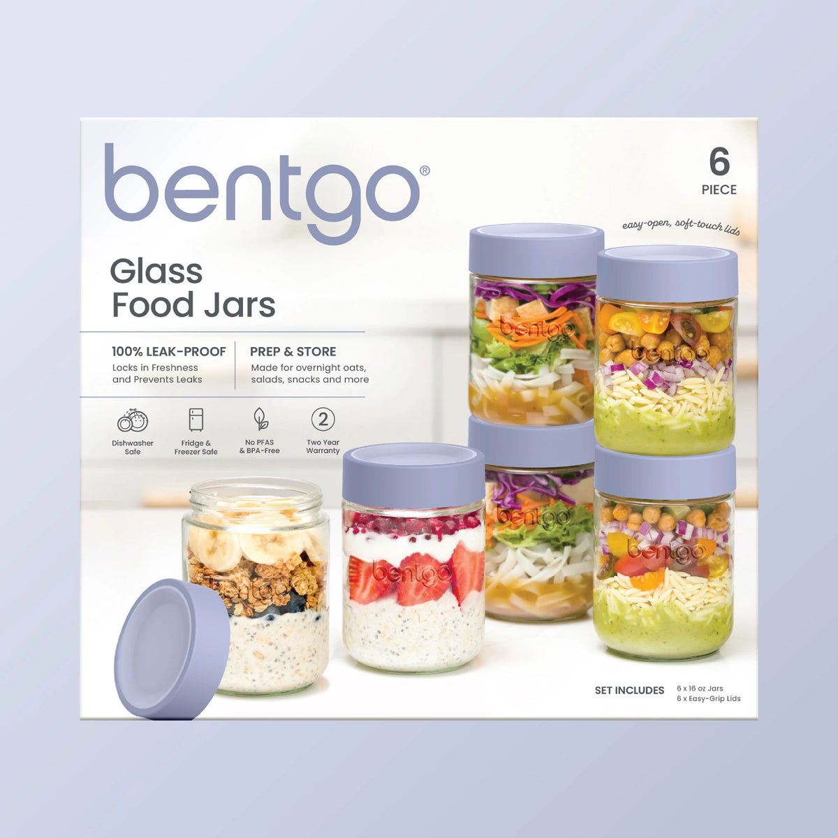 Bentgo Leak-Proof Glass Food Jars (16 fl oz Jars)